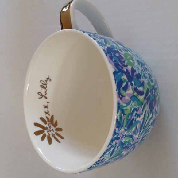 Blue Lilly Pulitzer Coffee Mugs Ceramic Floral - Picture 2 of 6